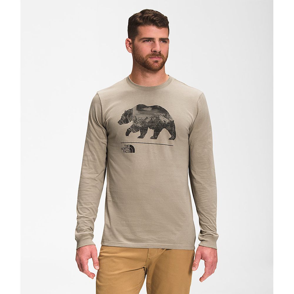 The North Face Long Sleeve Mens Australia - The North Face Bearscape Khaki (IOH-287904)